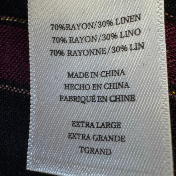 Rails Women's Size XL Linen Blend Popover Over Tartan Tunic Top Raw Hem Casual - Picture 7 of 9